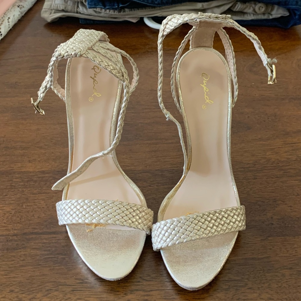 Rose gold high heels